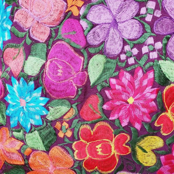 Vintage Bag Embroidered Boho Floral Shoulder Purple - Picture 4 of 11